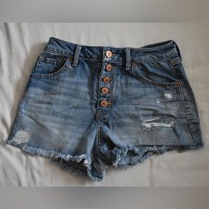 Rewash Women Super High Rise Wedge Vintage Reunion Shorts Size 1/25  Button Fly